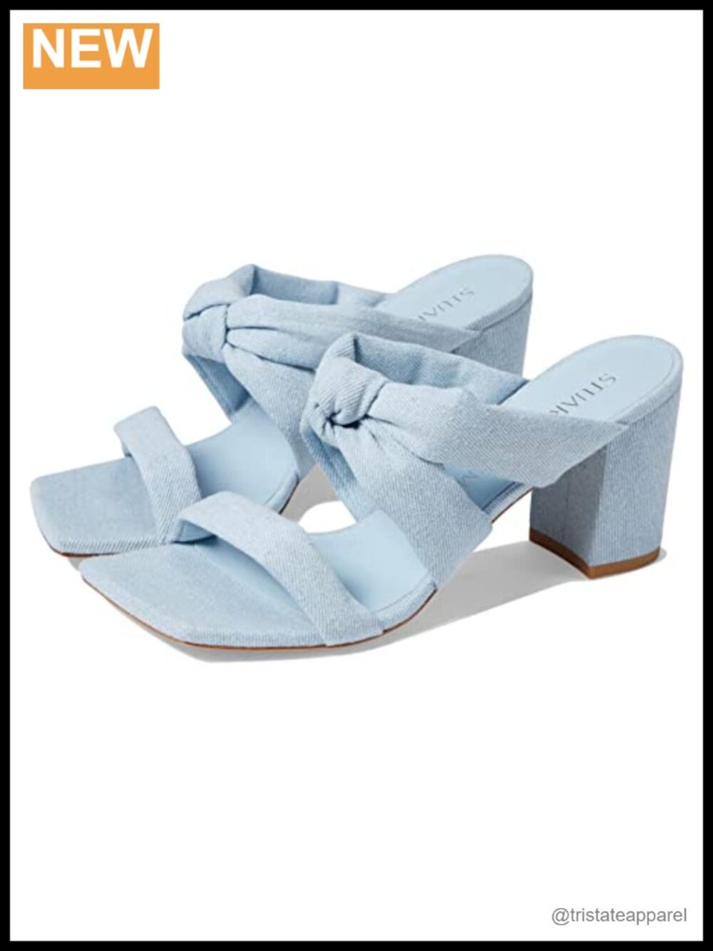 Knot Block Heel Slide Sandals Slip On Lightweight Outdoor